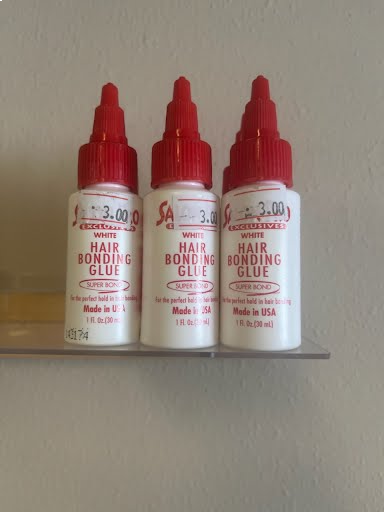 White hair bonding glue